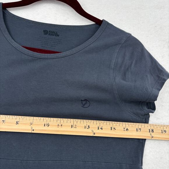 Fjallraven T Shirt Dress Size M Gray High Coast Lightweight Cap Sleeve Stretch - Picture 8 of 10